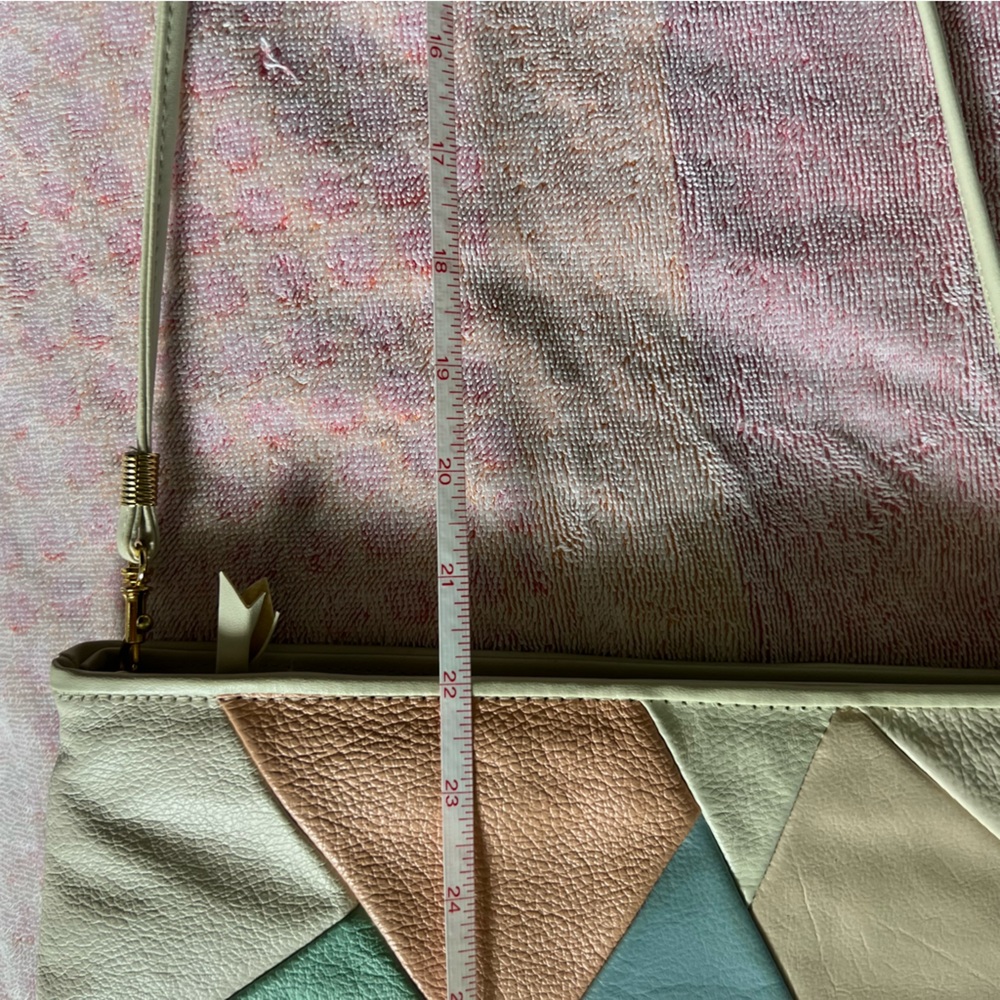 Vintage Pastel Patchwork Leather Shoulder Bag - Picture 10 of 10